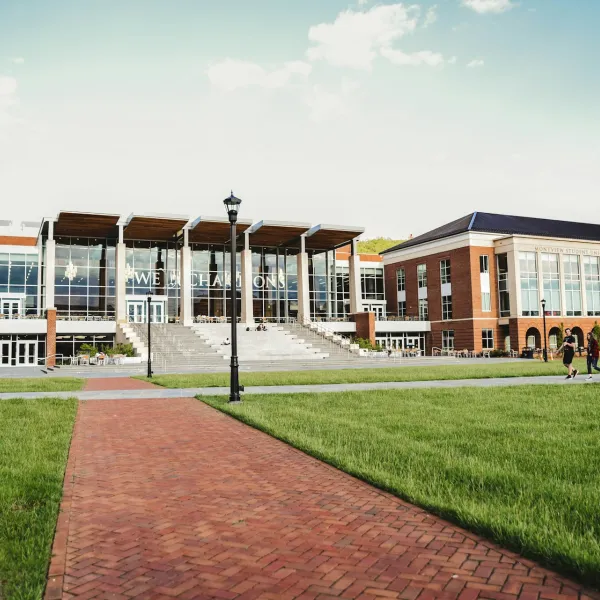 A photo of a modern institutional building